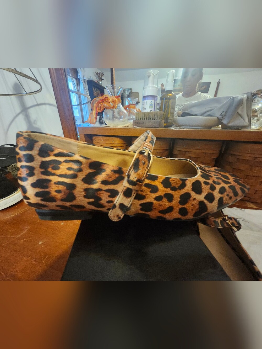 BCBG Paris Leopard Print Slingback Flats